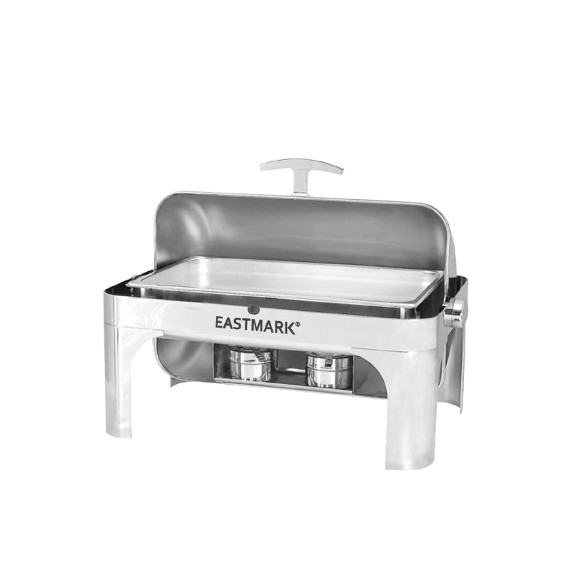Oblong roll top chafing dish withstainless steel legs